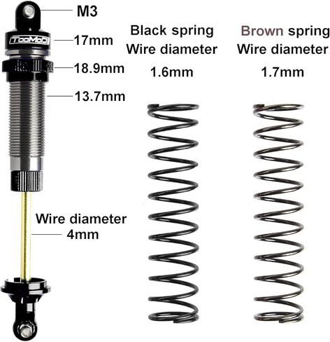 100/115 مم RC ممتص الصدمات الزيتي المثبط الكبير لـ 1/10 Slash 2WD 4WD 4x4 VXL، Bandit، Ford، Vorteks، Arrma 1/10 BIG ROCK، GRANITE، SENTON 1/8 TYPHON ترقية أجزاء in Kuwait