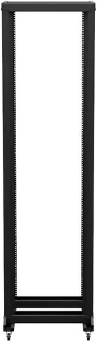 NavePoint 4-Post Adjustable Rack, 25U, 12-24 Threaded, Includes Casters, Black, SRB Series in Saudi Arabia