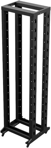 NavePoint 4-Post Adjustable Rack, 25U, 12-24 Threaded, Includes Casters, Black, SRB Series in Saudi Arabia