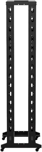 NavePoint 4-Post Adjustable Rack, 25U, 12-24 Threaded, Includes Casters, Black, SRB Series in Saudi Arabia