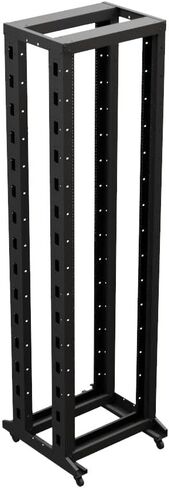 NavePoint 4-Post Adjustable Rack, 25U, 12-24 Threaded, Includes Casters, Black, SRB Series in Saudi Arabia