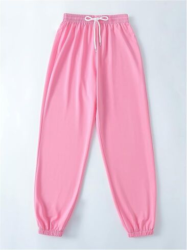 Floerns Women's Rhinestone Letter Print Sweatpants Drawstring Waist Jogger Pants in Saudi Arabia
