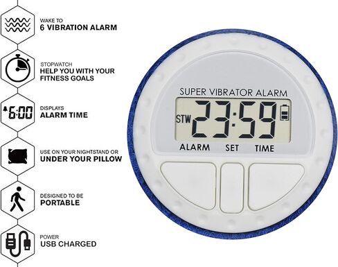 Coolfire Vibrating Alarm Clock - Silent Alarm Wristband Vibrating Alarm Watch. Silent Wrist Shock Alarm Clock. Vibration Alarm Bracelet Alarm Clock Deep Sleeper & Vibrate Alarm1685N-2 in Saudi Arabia