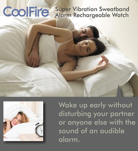 Coolfire Vibrating Alarm Clock - Silent Alarm Wristband Vibrating Alarm Watch. Silent Wrist Shock Alarm Clock. Vibration Alarm Bracelet Alarm Clock Deep Sleeper & Vibrate Alarm1685N-2 in Saudi Arabia