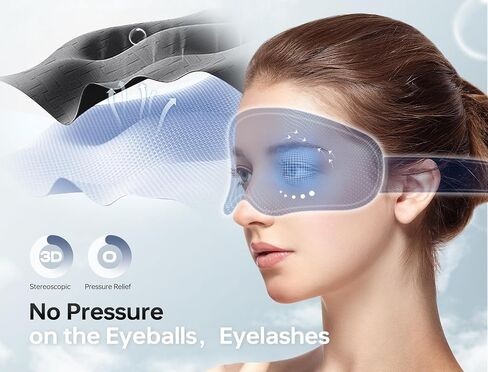 Sleep Mask with Bluetooth Headphones Wireless, TOPOINT 3D Eye Mask for Sleeping Headphones Women Men with Noise Canceling Earbuds, Thin Speaker, Blackout, 15 Hours for Travel, Meditation, CPAP Users in Saudi Arabia