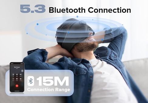 Sleep Mask with Bluetooth Headphones Wireless, TOPOINT 3D Eye Mask for Sleeping Headphones Women Men with Noise Canceling Earbuds, Thin Speaker, Blackout, 15 Hours for Travel, Meditation, CPAP Users in Saudi Arabia