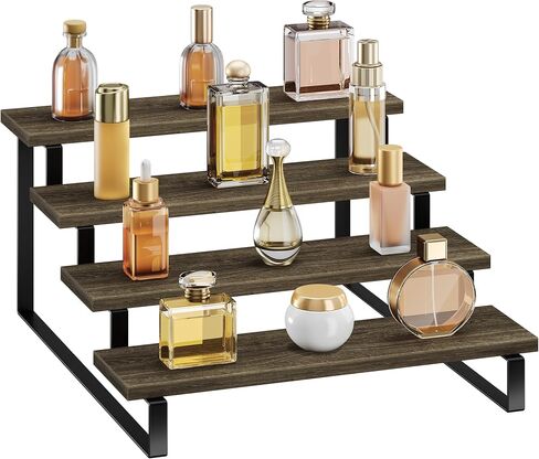 3 Tier Wooden Display Riser Stand Perfume Organizer Stands, Tiered Cupcake Stand Holder, Spice Rack Organizer, Display Shelves Riser Stand Organizer for Decoration, Display Rack Stand Perfume Holder in Saudi Arabia