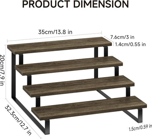 3 Tier Wooden Display Riser Stand Perfume Organizer Stands, Tiered Cupcake Stand Holder, Spice Rack Organizer, Display Shelves Riser Stand Organizer for Decoration, Display Rack Stand Perfume Holder in Saudi Arabia