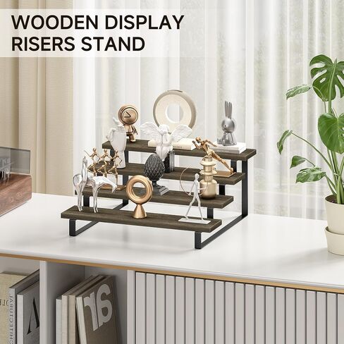 3 Tier Wooden Display Riser Stand Perfume Organizer Stands, Tiered Cupcake Stand Holder, Spice Rack Organizer, Display Shelves Riser Stand Organizer for Decoration, Display Rack Stand Perfume Holder in Saudi Arabia