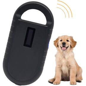 Pet Microchip Scanner ISO11784/85/FDX-B/EMID Animal Handheld Reader,134.2kHz Pet ID Scanner Rechargeable Animal Chip Registration, for Dog/Pet/Cat/Pig/Animal. (White)