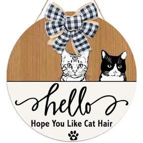 Funny Cat Welcome Sign,Cute Cat Front Door Sign,Wipe Your Paws Hanging Wood Sign for Cat Lover Home Pet Shop Decor,Cat Wall Art Decor,Cat Lover Gift