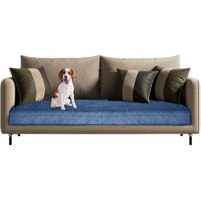 Waterproof Sofa Cover Non-Slip, 2820mL Absorbency, Quilted Washable 3-Seater Couch Cover - Sofa Protector from Pets, Dogs, Kids, Incontinence, Spill, and Stain (Blue)