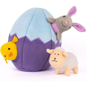 ZippyPaws Burrow, Easter Egg & Friends - Interactive Toys for Boredom - Hide and Seek Dog Toys, Colorful Squeaky Toys for Small & Medium Dogs, Dog Puzzles