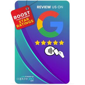 NFC Business Google Review Tap Card, Contactless, Enhances SEO, Saves Time, User-Friendly, Reusable, Boosts Online Presence & Encourages Business Feedback - Pack of 1, Blue