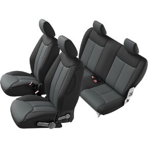 GIANT PANDA Neoprene Seat Covers for Jeep Wrangler TJ (1997-2002) - Neoprene Waterproof Seat Covers, Foam Padded Wrangler Seat Covers Full Set - Front & Rear Seat Covers(Black + Grey/Gray)