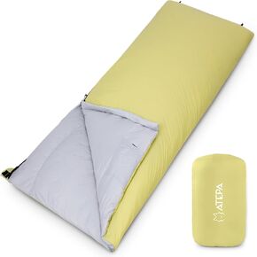 Atepa 3-Season Sleeping Bags for Adults, Lightweight Waterproof Backpacking Sleeping Bag for Summer Camping, Backpacking and Hiking, Green
