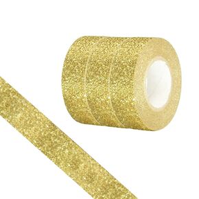 Glitter Washi Tape Set 12 rolls 5/8" *196 inches(15mm*5M)Decorative Tape,Craft Self Adhesive Stick On Sticky Glitter Trim for DIY crafts, present wrapping, party decorations, planners and scrapbooking
