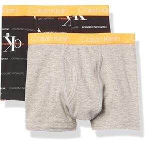 Calvin Klein Boys' 2 Pack Boxer Briefs | Premium Cotton Comfort