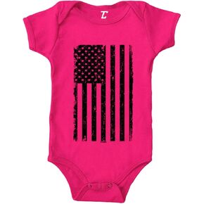 Tcombo Distressed Black American Flag - USA Bodysuit