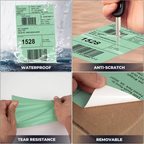 Red Shipping Thermal Labels 4 x 6 Inch Vinyl Self-Adhesive Fanfold Direct Stickers Waterproof Perforated Printer Decal for Office Warehouse Home Address 250 PCS in Saudi Arabia