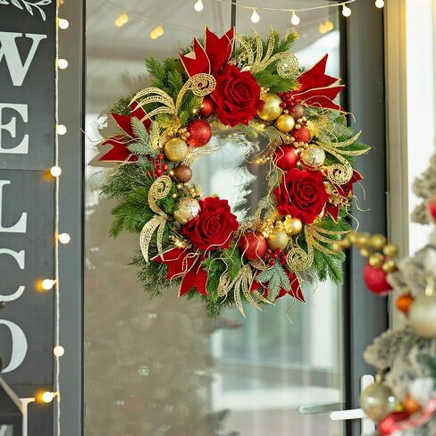Fall Wreaths for Front Door- 22 Inch Autumn Wreath with Daisy Flowers and Straw,Realistic Harvest Fall Door Wreath for Farmhouse Home Wall Decorations Indoor Outdoor Thanksgiving Wreath in Saudi Arabia