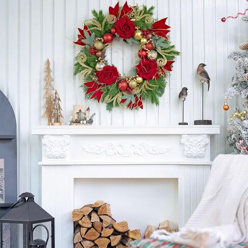 Fall Wreaths for Front Door- 22 Inch Autumn Wreath with Daisy Flowers and Straw,Realistic Harvest Fall Door Wreath for Farmhouse Home Wall Decorations Indoor Outdoor Thanksgiving Wreath in Saudi Arabia