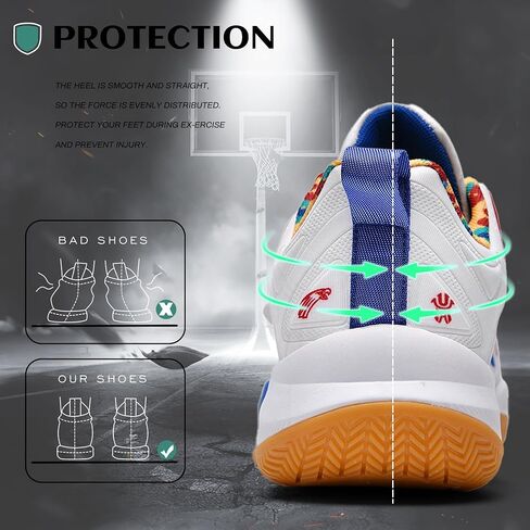 CJSPORX Men Women Basketball Shoes Breathable Non Slip Outdoor Fashion Sneakers in Kuwait