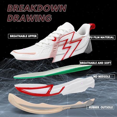 CJSPORX Men Women Basketball Shoes Breathable Non Slip Outdoor Fashion Sneakers in Kuwait