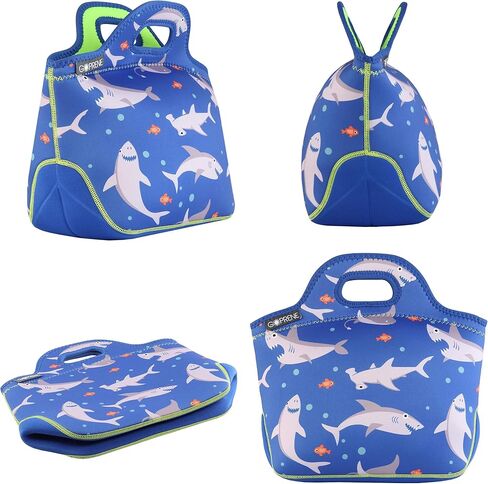 Lunch Bag For Boys, Fits A Kids Lunch Box, Insulated Neoprene Bag, Green Dinosaur, Bento Box and Thermos Fit Easily, Keeps Food Cold 4 Hours, Perfect For Your Son, Child, or Toddler at School in Saudi Arabia