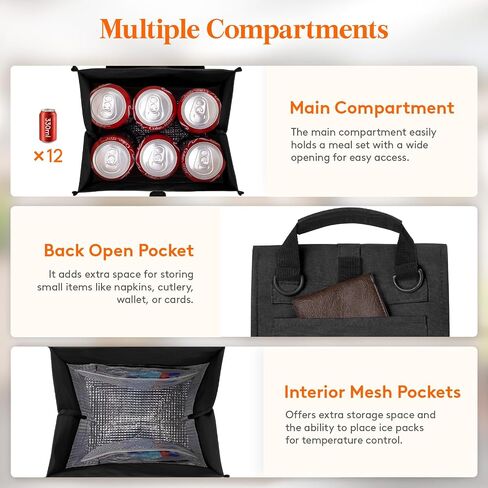 Lifewit Insulated Lunch Bag Rolltop, Reusable Lunch Box for Men Women Adults with Adjustable Shoulder Strap, Foldable Lunchbox Leakproof Cooler Bag for Office Work Picnic, 8L Beige in Saudi Arabia