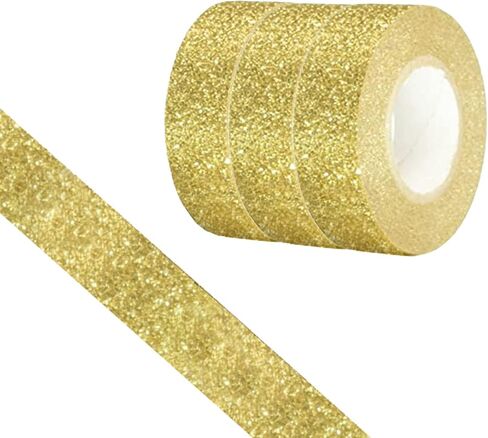 Glitter Washi Tape Set 12 rolls 5/8" *196 inches(15mm*5M)Decorative Tape,Craft Self Adhesive Stick On Sticky Glitter Trim for DIY crafts, present wrapping, party decorations, planners and scrapbooking in Saudi Arabia