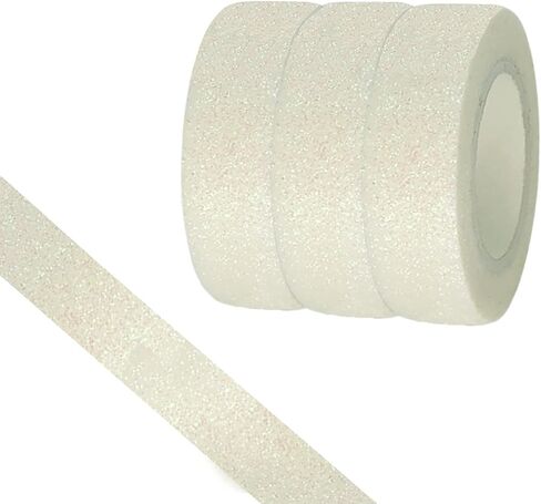 Glitter Washi Tape Set 12 rolls 5/8" *196 inches(15mm*5M)Decorative Tape,Craft Self Adhesive Stick On Sticky Glitter Trim for DIY crafts, present wrapping, party decorations, planners and scrapbooking in Saudi Arabia