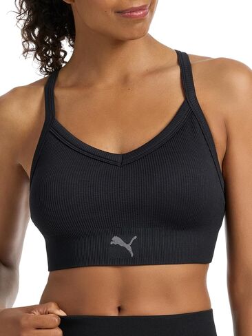 PUMA Women's T-Back Strap Seamless Sports Bra, Bright Red, Small in Saudi Arabia