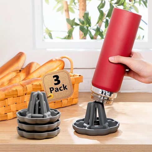 Water Bottle Drying Rack, Silicone Individual Bottle Stand Dryer with Drainer for Large Water Bottles, Trumbles, Mugs, Space Saving, Dishwasher Safe (Beige, 2-Pack) in Saudi Arabia