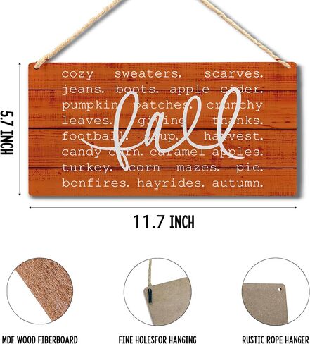 Welcome Fall Hanging Wood Sign,Fall Pumpkin Hanging Sign,Autumn Hanging Sign,Fall Decor For Outdoor Indoor,5.7×11.7 Inches in Saudi Arabia