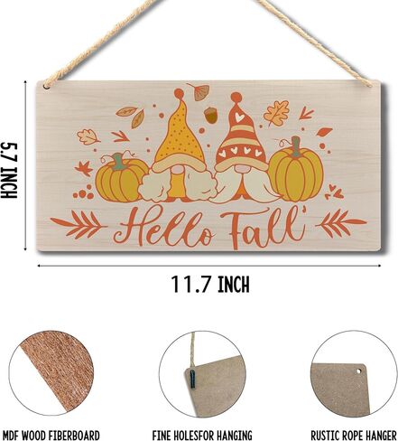 Welcome Fall Hanging Wood Sign,Fall Pumpkin Hanging Sign,Autumn Hanging Sign,Fall Decor For Outdoor Indoor,5.7×11.7 Inches in Saudi Arabia