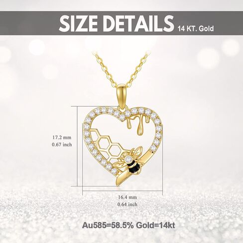 Gold Bee Necklace Christmas Gifts for Women 14k Gold honeycomb Bee Pendant Necklaces Sunflower Flower Pendant Jewelry Gifts for Women Her Girls Wife in Saudi Arabia