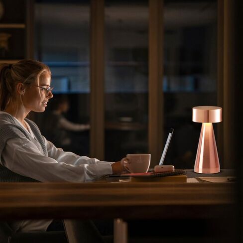 مصباح مكتب LED محمول - تحكم باللمس بثلاثة ألوان، سطوع 3 مستويات، بطارية قابلة لإعادة الشحن، مصباح بجانب السرير مثالي لمنضدة النوم وغرفة النوم وغرفة المعيشة in Saudi Arabia