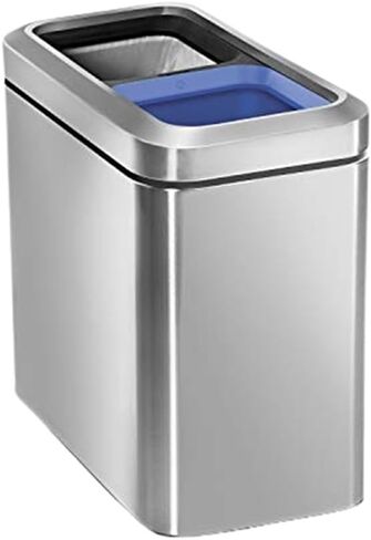 simplehuman 10 Liter / 2.6 Gallon Profile Open Trash Can, Brushed Stainless Steel in Saudi Arabia