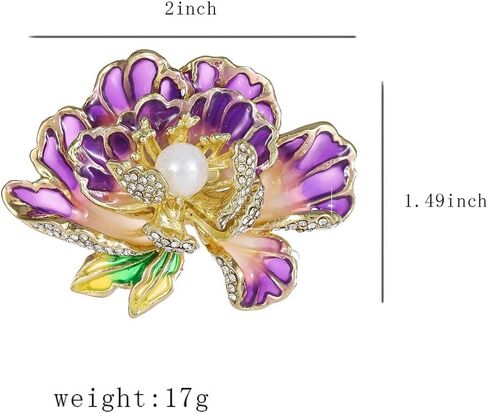 Rose Flower Brooch Pin – Enamel Rose Floral Brooch, Floral Brooch 18K Gold Plated Flower Dress Jewelryfor Women, Mother, Sisters and Wife, Perfect for Party, Banquet, Wedding and Daily Wear in Saudi Arabia