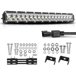 AutoFeel Led Light Bar-10 inch Triple Rows Spot Beam with 8000LM 6000K White Lighting, Fog Light for Off Road/Night Driving, Compatible with Truck ATV Boat SUV Motorbike Pickup