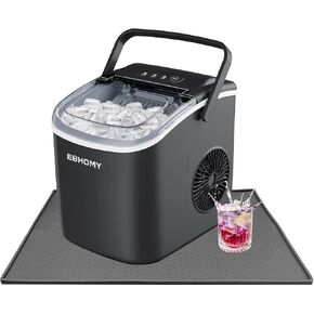 2 Pcs Silicone Ice Makers Countertop Mat Waterproof with Raised Edge Prevents Liquid Spillage, Ice Machine Countertop Mat with Non-Slip Raised Dots, Portable Mini Counter Top Ice Maker Mat,19“x12"