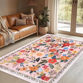 Boho Rugs for Entryway, 2'x3' Vintage Entryway Rug Soft Low Pile Washable Bathroom Rug, Non-Slip Small Rug Indoor Door Mat Floor Carpet for Entrance Bedroom Kitchen in Kuwait