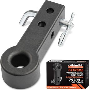 ALL-TOP Shackle Hitch Receiver for 2in Receiver, 79300Lbs MBS 11000Lbs WLL, Extreme Forged 3/4 D-Ring Included, with Trailer Lock