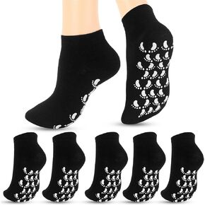 brookhaus 6 Pairs Yoga Socks with Grips for Women, Non Slip Pilates Grip Socks, Hospital Socks, Ballet Barre Socks for Dance