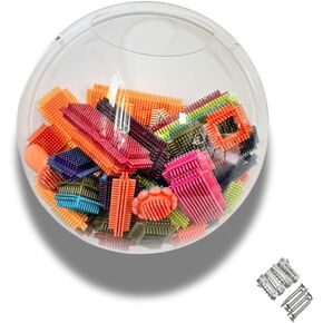 Acrylic Toy Dispenser & Kitchen Wall Organizer, Clear Toy Storage - Wall Mounted Round Acrylic Organizer for Coffee Pods, Packet Holder, Office Supplies Organizer (Style A | 2Pc 14x14x8 Inches) in Saudi Arabia