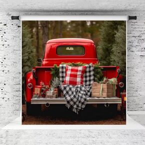 Christmas Truck Photography Backdrop Kate Santa Outdooer Camp Background Red Christmas Family Photography Prop, 7x5ft in Kuwait