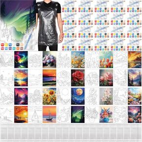 Dispowreath 20 Pack Pre Drawn Canvas for Painting Drawn Canvas Paint Kit Pre Printed Canvases for Sip and Paint Party Favor DIY Virtual Party Birthday Gifts Adult's Date Night(Afro Queen)