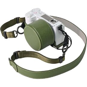 Protective Camera Case Kit for Sony ZV-E10 II Mirrorless Camera,For Sony ZVE10II Half Case ZV-E10II Camera Cover With 16-50MM Front Lens Cap With Shoulder Strap-BLUE