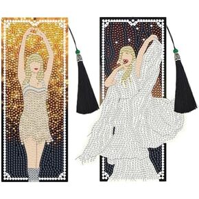 6 Pcs Diamond Painting Bookmarks,Cross Diamond Art Book Mark with Crystal Pendant, Diamond Art Painting Kits for Beginners Adults DIY Craft Gifts Book Decors (Cross)